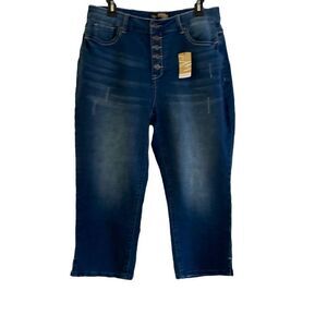 NWT Suzanne Betro Capri White Stitching Women’s Blue Size 14